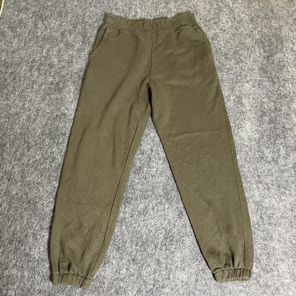 Zara Jogger Pants Mens Medium Green Sweatpants Elastic Waist Cuffed Hem Pocket